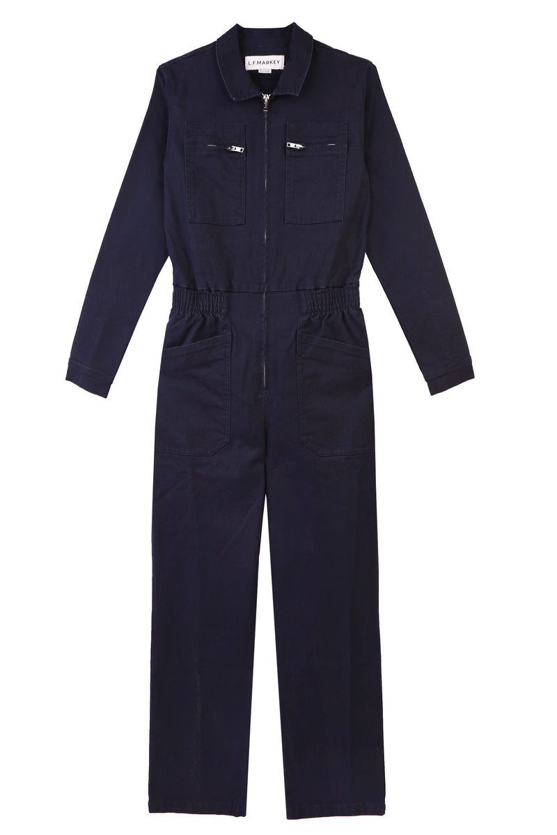 Danny Stretch Canvas Boilersuit Navy