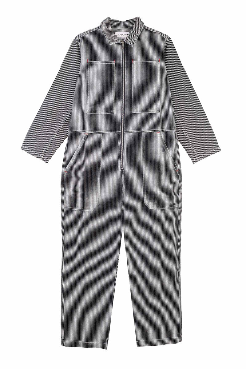 Dominic Boilersuit Indigo Stripe