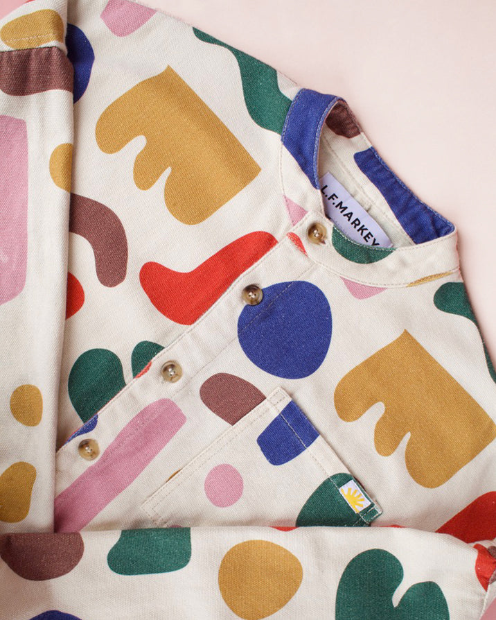 Oversized Chore Coat Palette Print