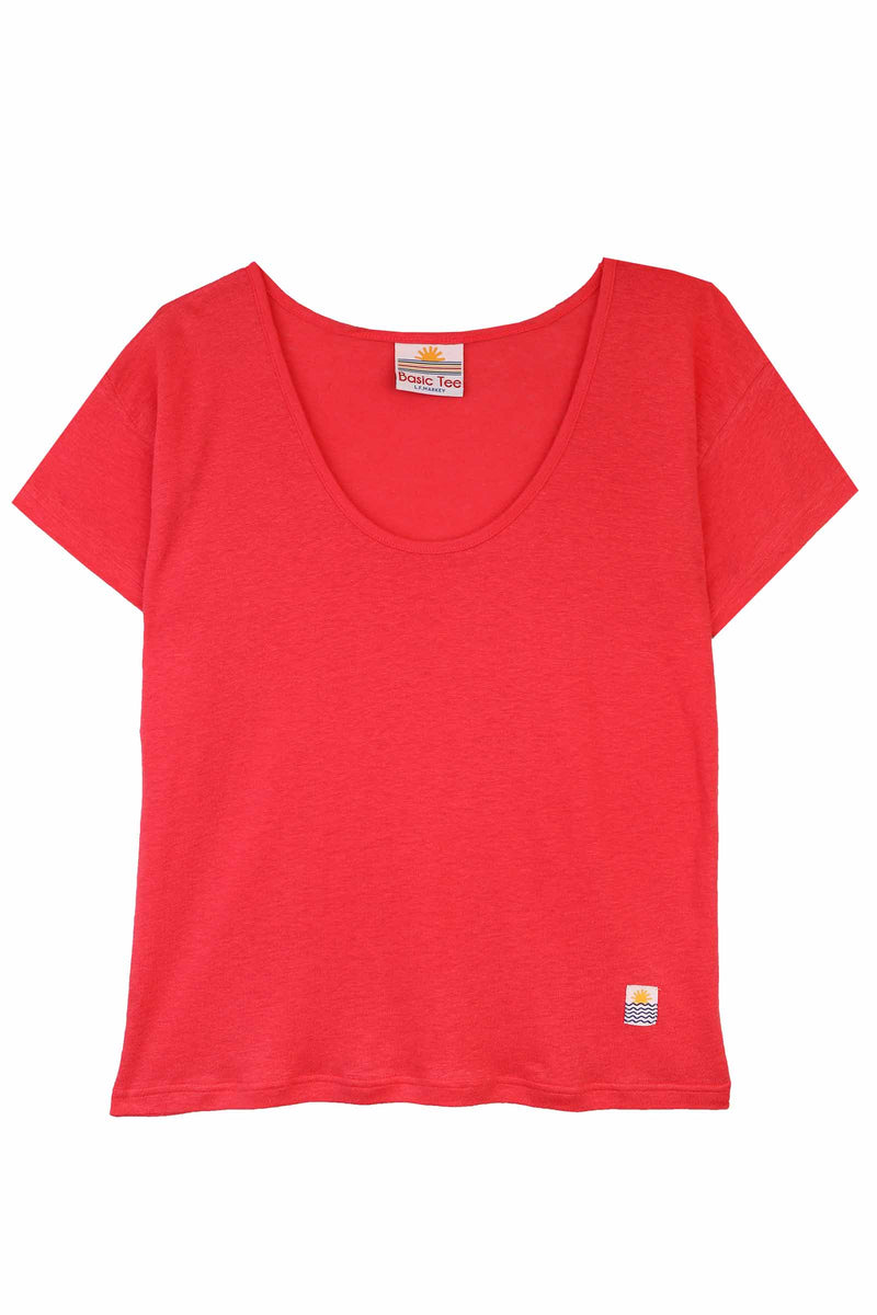 Square Cut Tee Raspberry