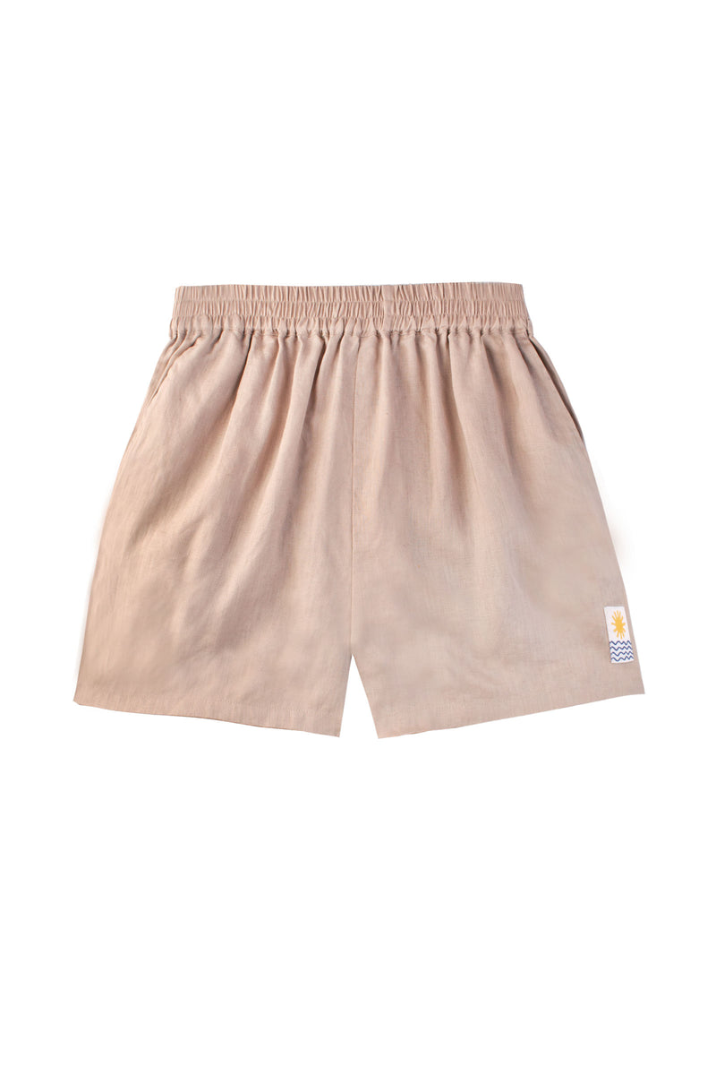 Basic Linen Shorts Mushroom