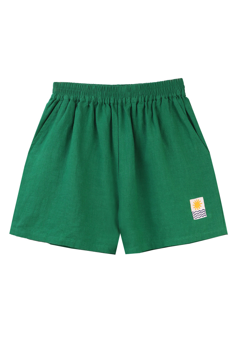 Basic Linen Shorts Grass