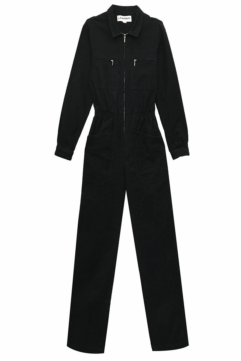 Danny Stretch Drill Boilersuit Black