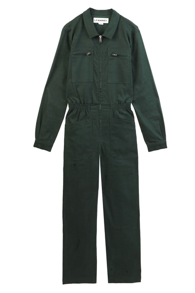Danny Stretch Drill Boilersuit Forest Green