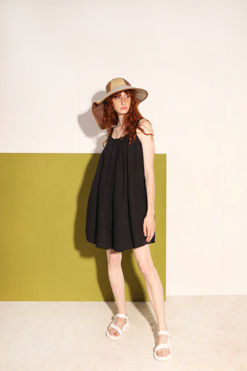 Basic Linen Romper Black