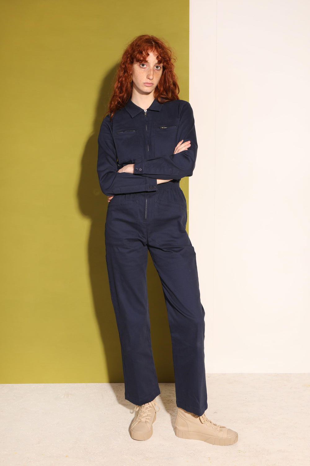 Danny Stretch Drill Boilersuit Navy
